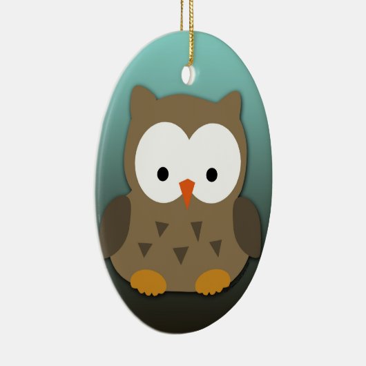 Cute Baby Owl Personalized Keramisch Ornament (Rechts)