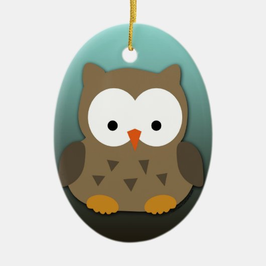 Cute Baby Owl Personalized Keramisch Ornament (Voorkant)