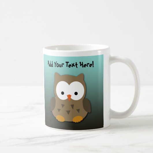 Cute Baby Owl Personalized Koffiemok (Rechts)