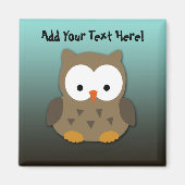 Cute Baby Owl Personalized Magneet (Voorkant)