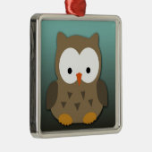 Cute Baby Owl Personalized Metalen Ornament (Rechts)