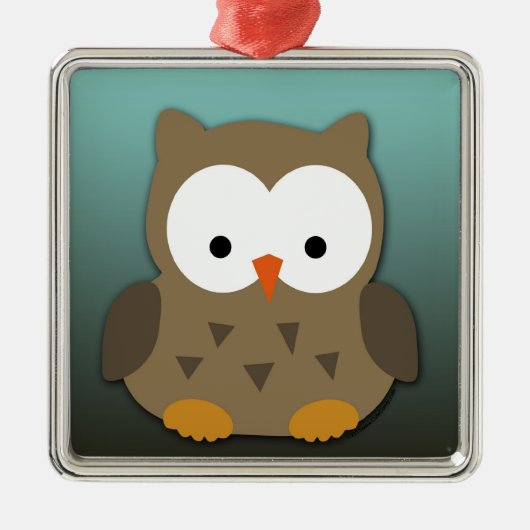 Cute Baby Owl Personalized Metalen Ornament (Voorkant)