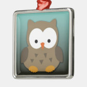 Cute Baby Owl Personalized Metalen Ornament (Links)