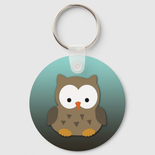 Cute Baby Owl Personalized Sleutelhanger (Voorkant)