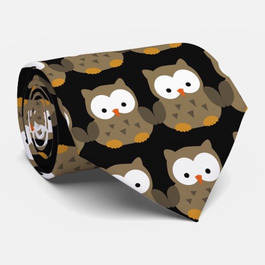 Cute Baby Owl Personalized Stropdas (Opgerold)