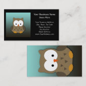 Cute Baby Owl Personalized Visitekaartje (Voorkant / Achterkant)