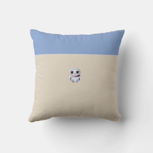 Cute Baby Owl Spring Blue Birth Stats Boy Nursery Kussen (Achterkant)