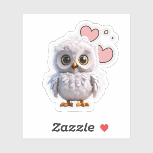 Cute Baby Owl Sticker (Vel)