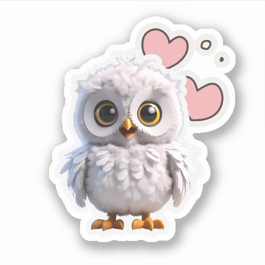 Cute Baby Owl Sticker (Voorkant)