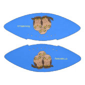 Cute baby owl trio cartoon illustratie american football (Panelen)