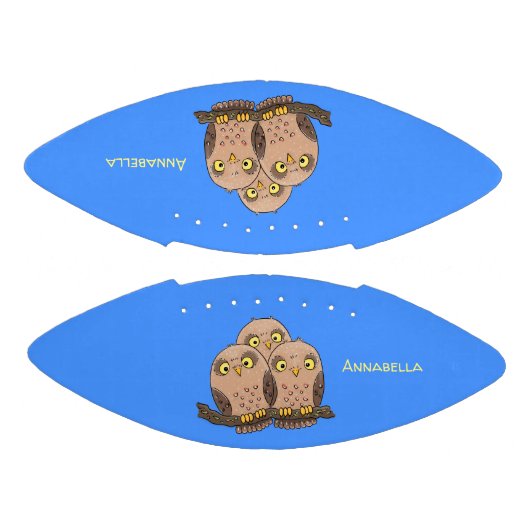 Cute baby owl trio cartoon illustratie american football (Panelen)