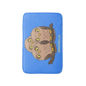 Cute baby owl trio cartoon illustratie badmat (Voorkant Verticaal)