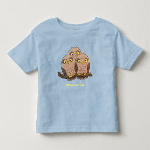 Cute baby owl trio cartoon illustratie kinder shirts