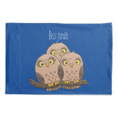 Cute baby owl trio cartoon illustratie kussensloop (Achterkant)