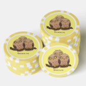Cute baby owl trio cartoon illustratie poker chips (Opstapeling)