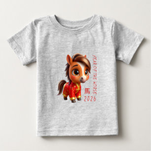Cute Baby Paard Chinees Nieuwjaar 2026 Baby T