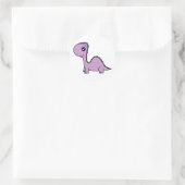 Cute Baby Paars Dinosaur Ronde Sticker (Tas)