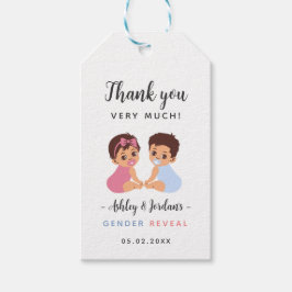 Cute Baby Pacifier Gender Reveal Party Gift Tag Cadeaulabel