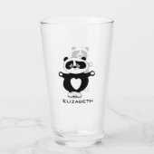 Cute Baby Panda add Name Glas (Achterkant)