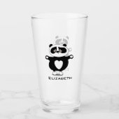 Cute Baby Panda add Name Glas (Voorkant)