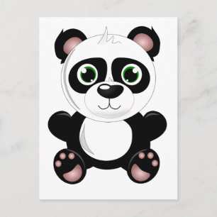 Cute baby panda animation cartoon illustratie briefkaart