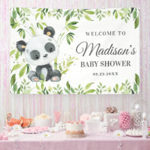 Cute Baby Panda Beer Cub Greenery Bamboo Backdrop
