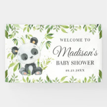 Cute Baby Panda Beer Greenery Bamboo Backdrop