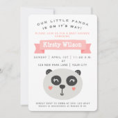 Cute Baby Panda Beer | Uitnodiging tot Baby shower (Voorkant)