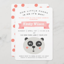 Cute Baby Panda Beer | Uitnodiging tot Baby shower