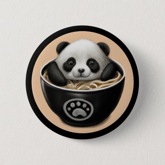 Cute Baby Panda Beer zwemt in een hok ramen Ronde Button 5,7 Cm (Voorkant)