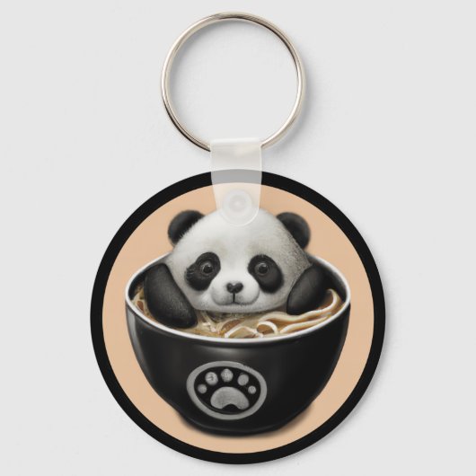 Cute Baby Panda Beer zwemt in een hok ramen Sleutelhanger (Voorkant)