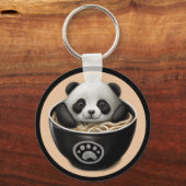 Cute Baby Panda Beer zwemt in een hok ramen Sleutelhanger (Voorkant)