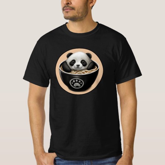 Cute Baby Panda Beer zwemt in een hok ramen T-shirt (Voorkant)
