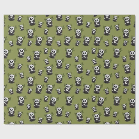 Cute Baby Panda Cadeaupapier (Vlak)