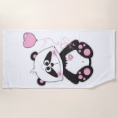 Cute Baby Panda Cartoon Strandlaken (Voorkant)