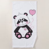 Cute Baby Panda Cartoon Strandlaken (Voorkant)