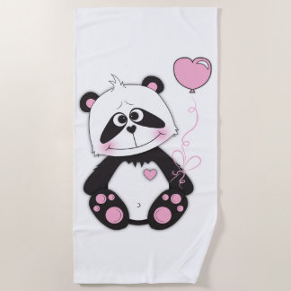 Cute Baby Panda Cartoon Strandlaken