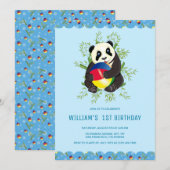 Cute Baby Panda die alle 1e verjaardag speelt Kaart (Voorkant / Achterkant)