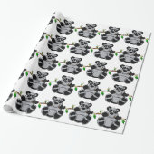 Cute Baby Panda Eating Bamboo Cadeaupapier (Uitgerold)