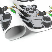 Cute Baby Panda Eating Bamboo Cadeaupapier (Rol Hoek)