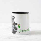 Cute Baby Panda Eating Bamboo Mok (Midden)