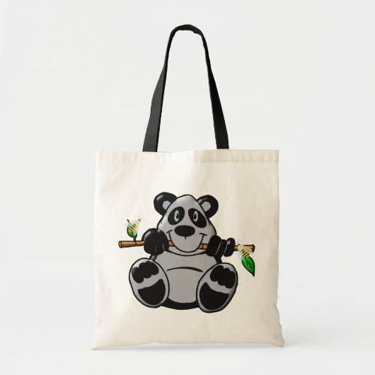 Cute Baby Panda Eating Bamboo Tote Bag (Voorkant)