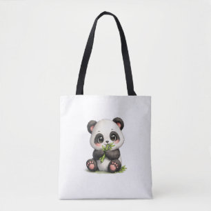 Cute Baby Panda Eet Bamboe Boodschappentas Tote Bag