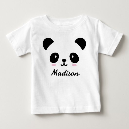 Cute Baby Panda Face Personalized T-Shirt (Voorkant)