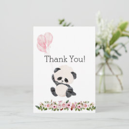 Cute Baby Panda Flat Hartelijk dank Bedankkaart