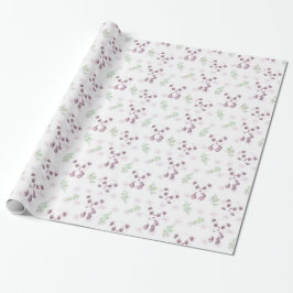Cute Baby Panda Flowers Baby shower Cadeaupapier