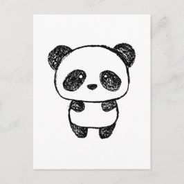 Cute Baby Panda getekend in Charcoal #3 Briefkaart