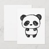 Cute Baby Panda, getekend in Charcoal - Amanda Roo (Voorkant / Achterkant)