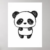 Cute Baby Panda, getekend in Charcoal - Amanda Roo Poster (Voorkant)