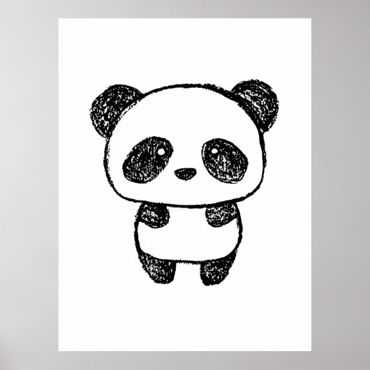 Cute Baby Panda, getekend in Charcoal - Amanda Roo Poster